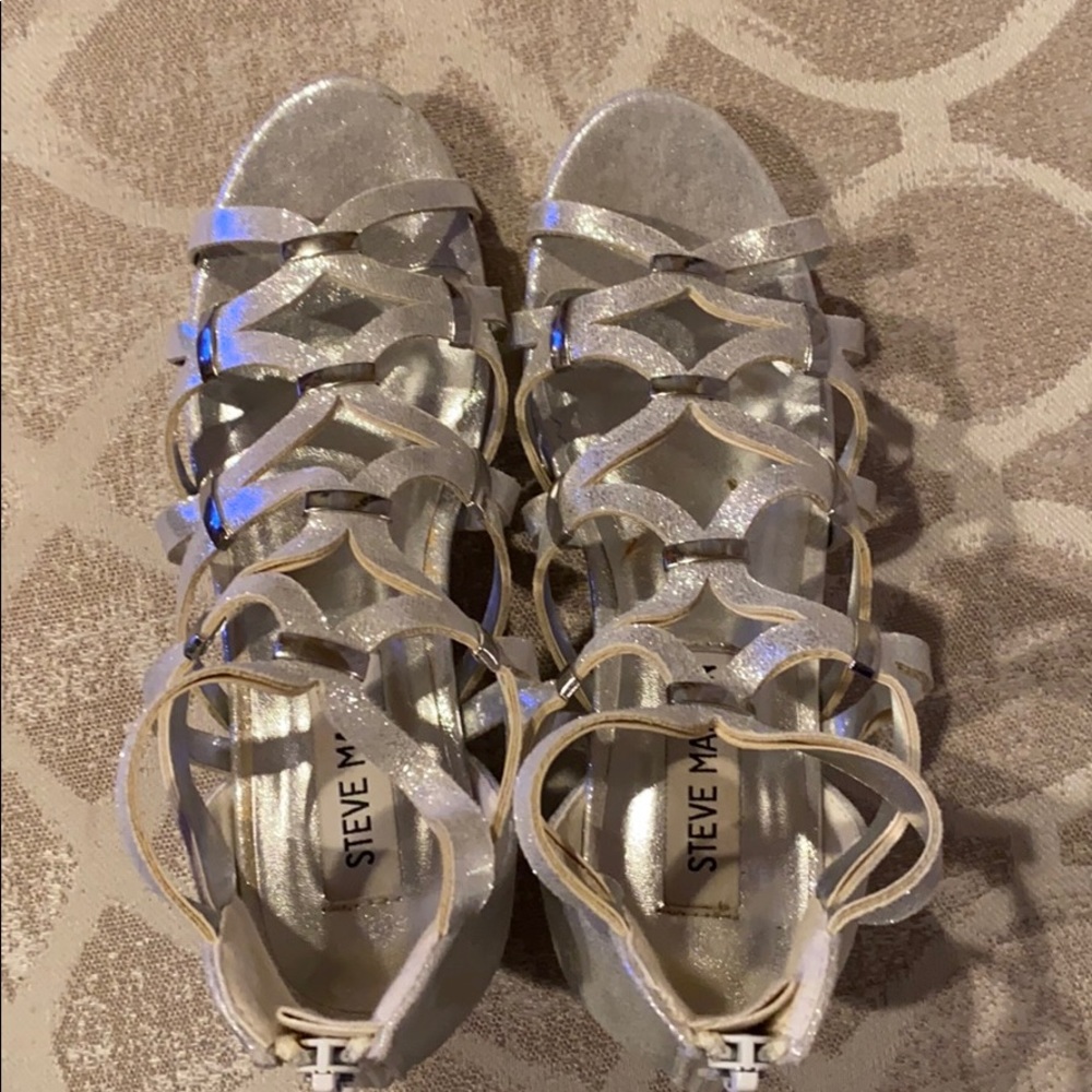 ~Steve Madden~ Silver Wedge Sandals